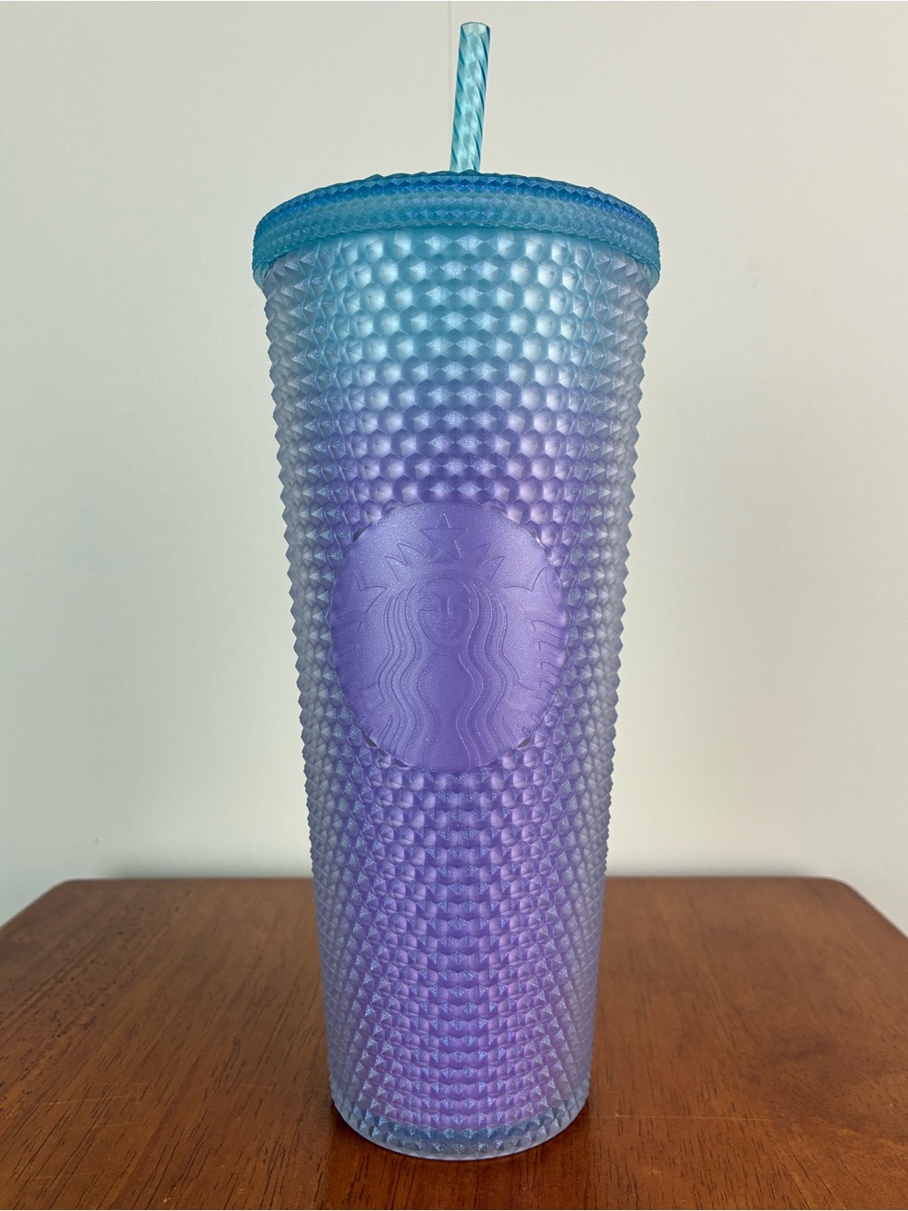 Starbucks Holiday Studded Ombre Blue Purple Cold Cup 24oz Venti Tumbler